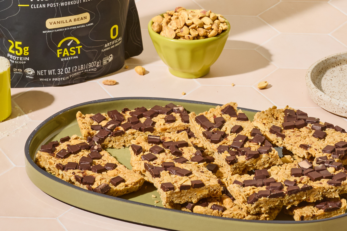 Peanut Butter Chocolate Pro-oat-tein Bars